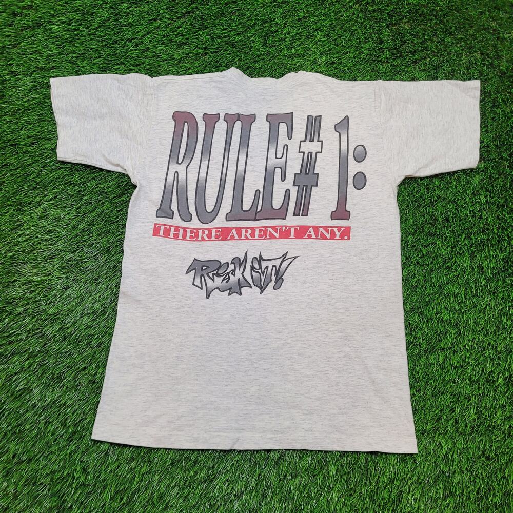 VTG 90s Rek-It "No Rules" T-Shirt Mens Small Single Stitch